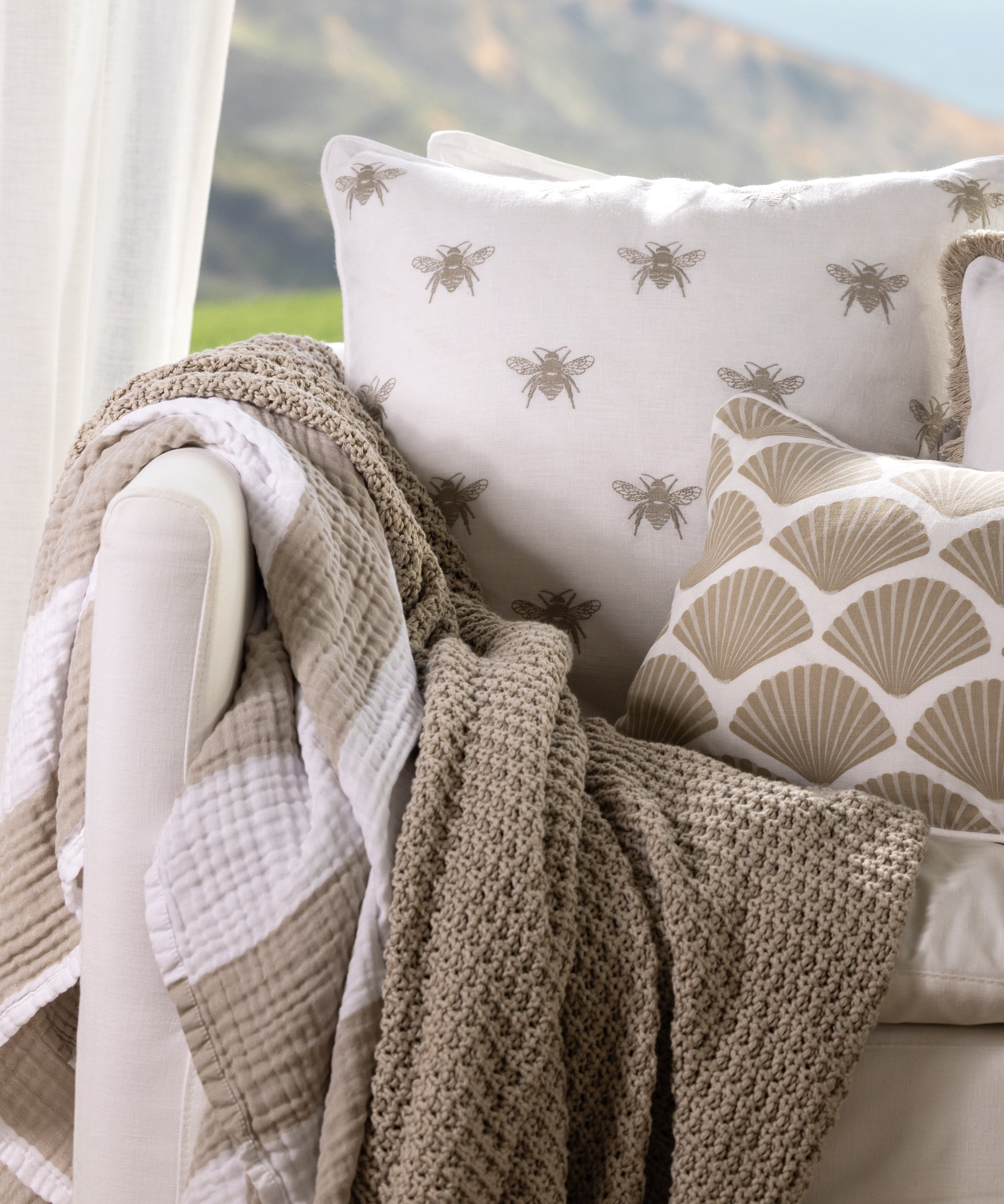 Omaha Cotton Throw | Beige-2