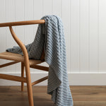 Omaha Cotton Throw | Sea Blue-1