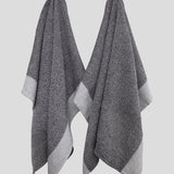 Organic Cotton Waffle Tea Towel Set of 2 | Black White-1