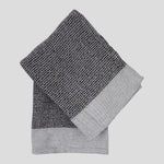 Organic Cotton Waffle Tea Towel Set of 2 | Black White-2