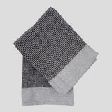 Organic Cotton Waffle Tea Towel Set of 2 | Black White-2