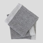 Organic Cotton Waffle Washcloth Set of 3 | Black White-1