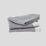 Organic Cotton Waffle Washcloth Set of 3 | Black White-3