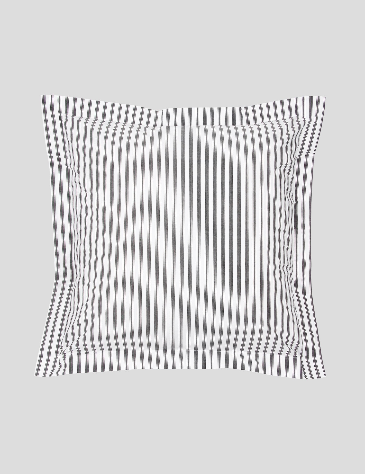 Organic Ticking European Pillowcase | Grey White-1