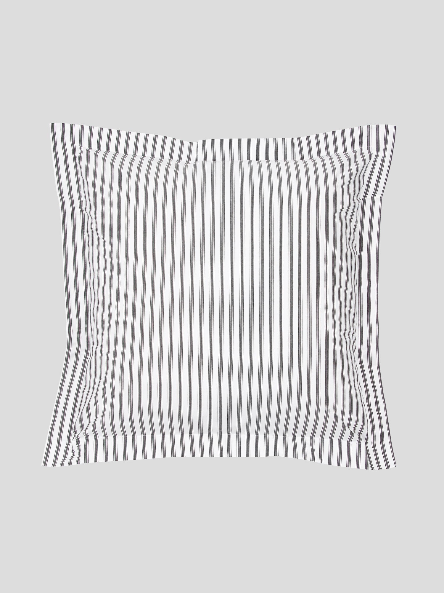 Organic Ticking European Pillowcase | Grey White-1