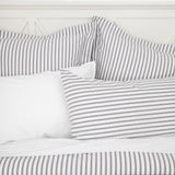 Organic Ticking European Pillowcase | Grey White-2