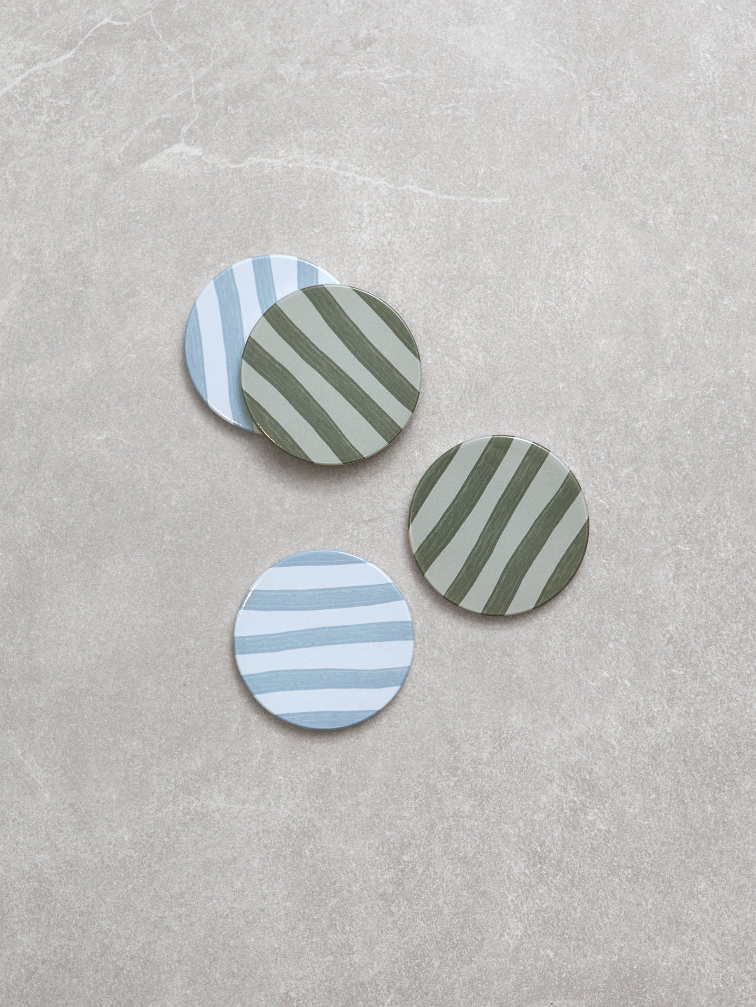 Otto Ceramic Coasters Set of 4 | Stripe-1