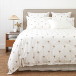 Palm Island Embroidered Duvet Cover Set | Taupe White-1