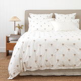 Palm Island Embroidered Duvet Cover Set | Taupe White-1