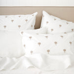 Palm Island Embroidered Duvet Cover Set | Taupe White-2