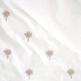 Palm Island Embroidered Duvet Cover Set | Taupe White-4