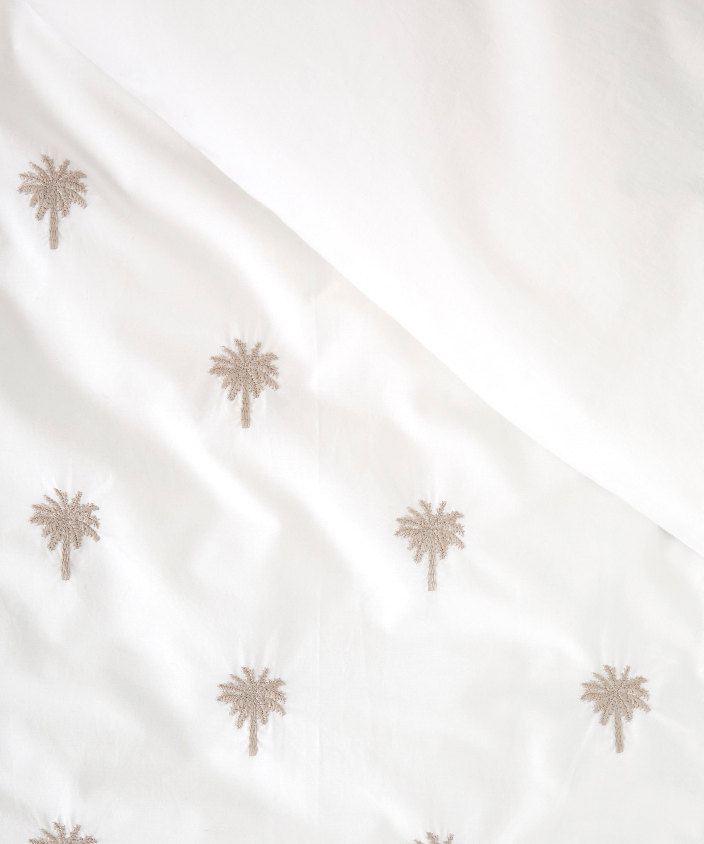 Palm Island Embroidered Duvet Cover Set | Taupe White-4