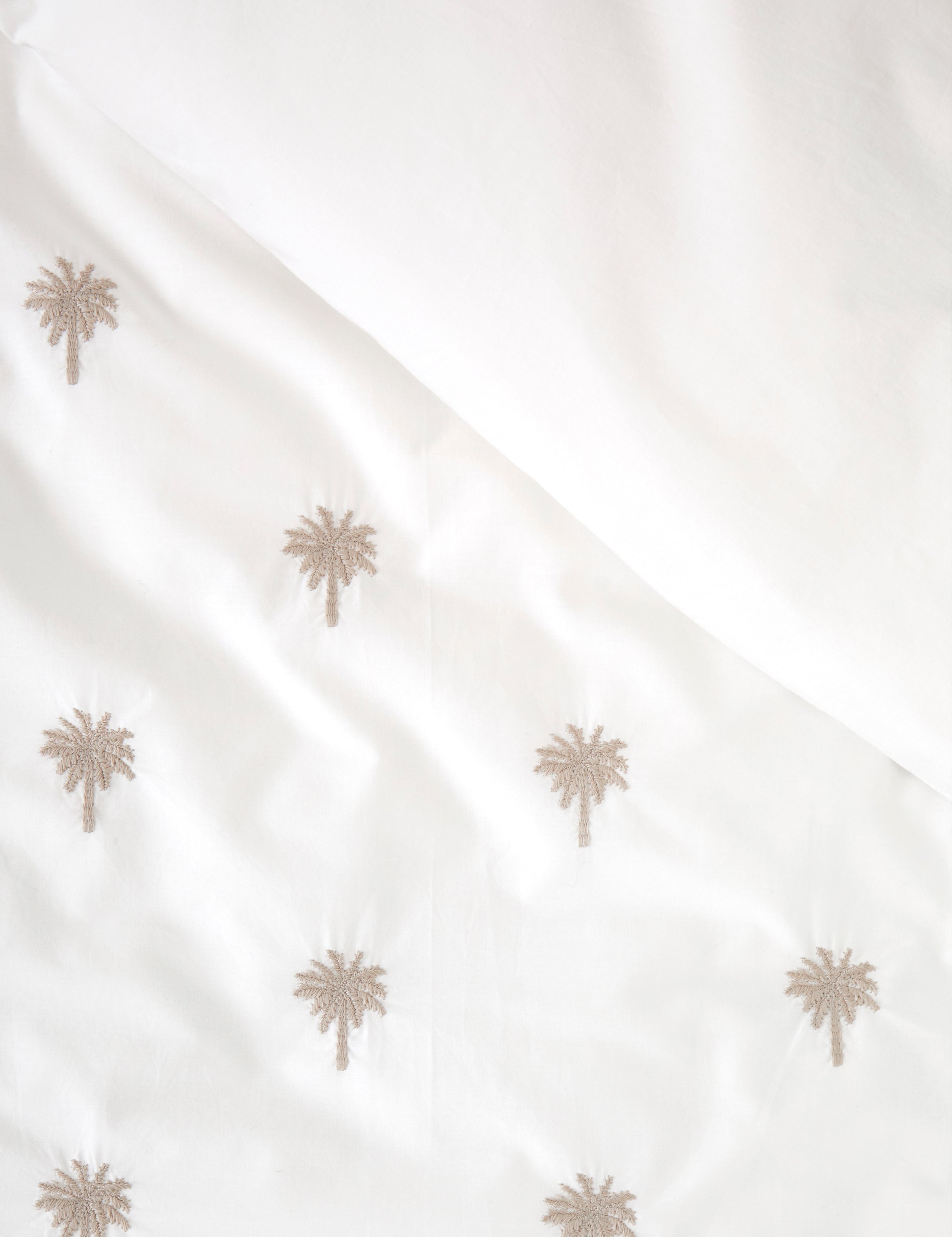 Palm Island Embroidered Duvet Cover Set | Taupe White-4