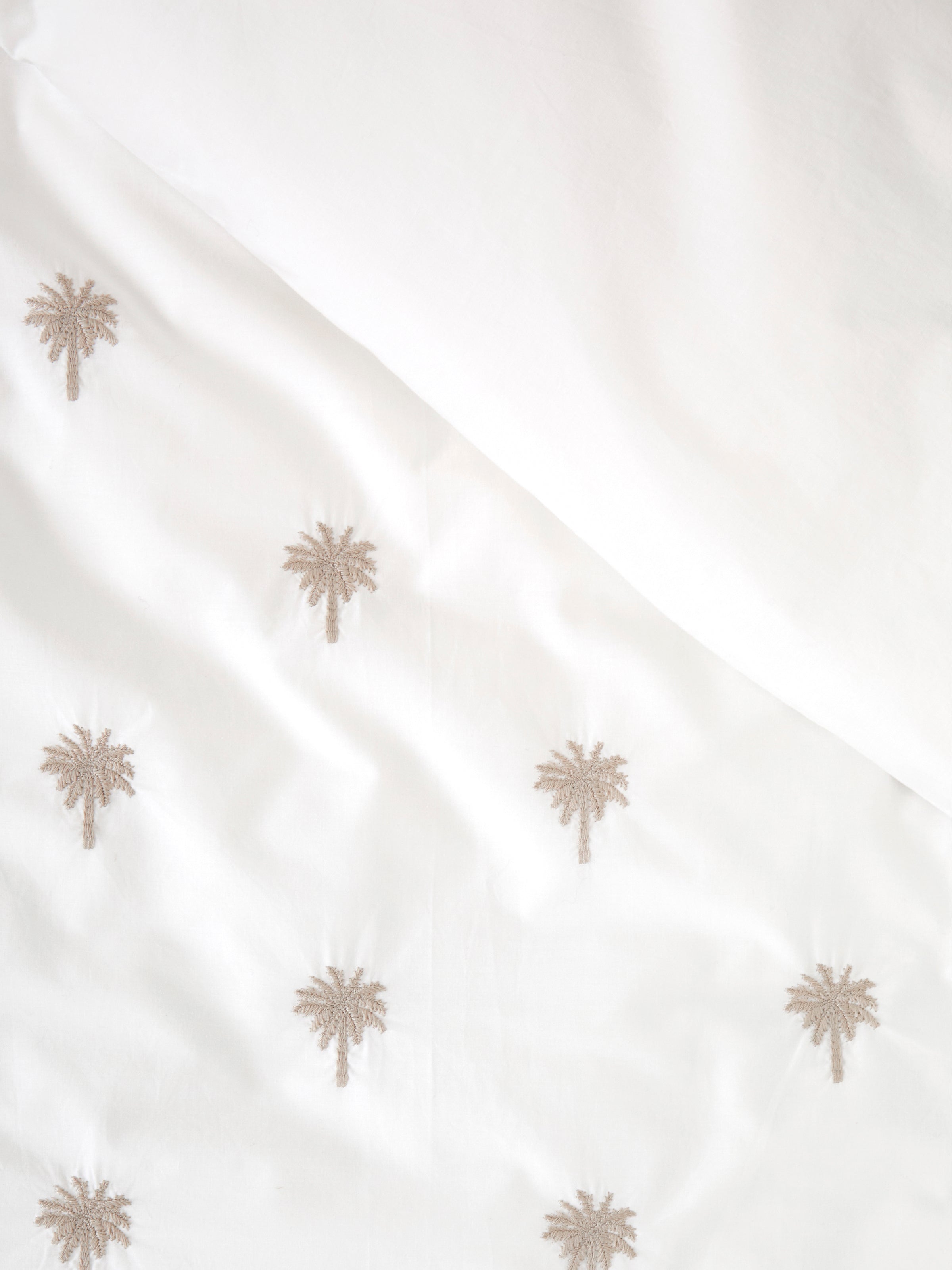 Palm Island Embroidered Duvet Cover Set | Taupe White-4