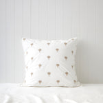 Palm Island Embroidered European Pillowcase | Taupe White-1