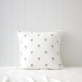 Palm Island Embroidered European Pillowcase | Taupe White-1