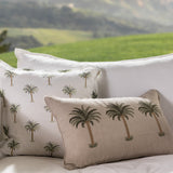 Palm Trio Embroidered Rectangle Cushion Cover | Multi-2