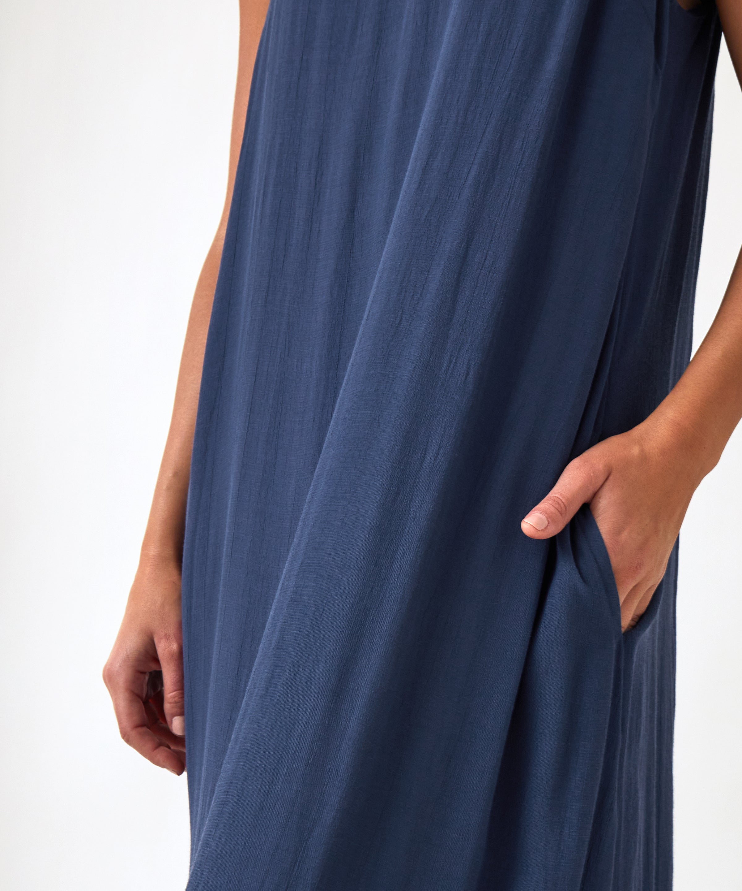 Palmero Rayon Dress | Navy-2