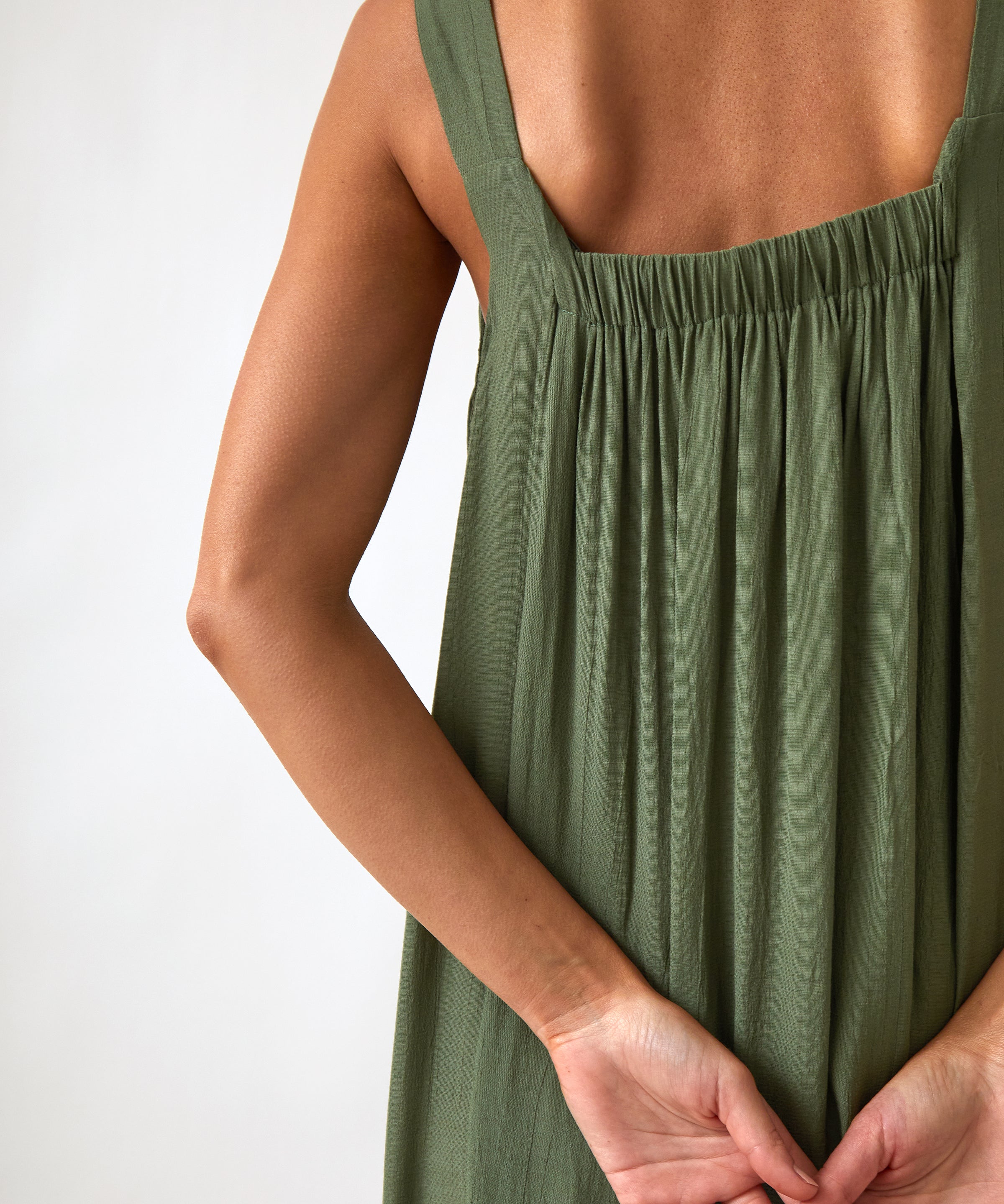 Palmero Rayon Dress | Olive-2