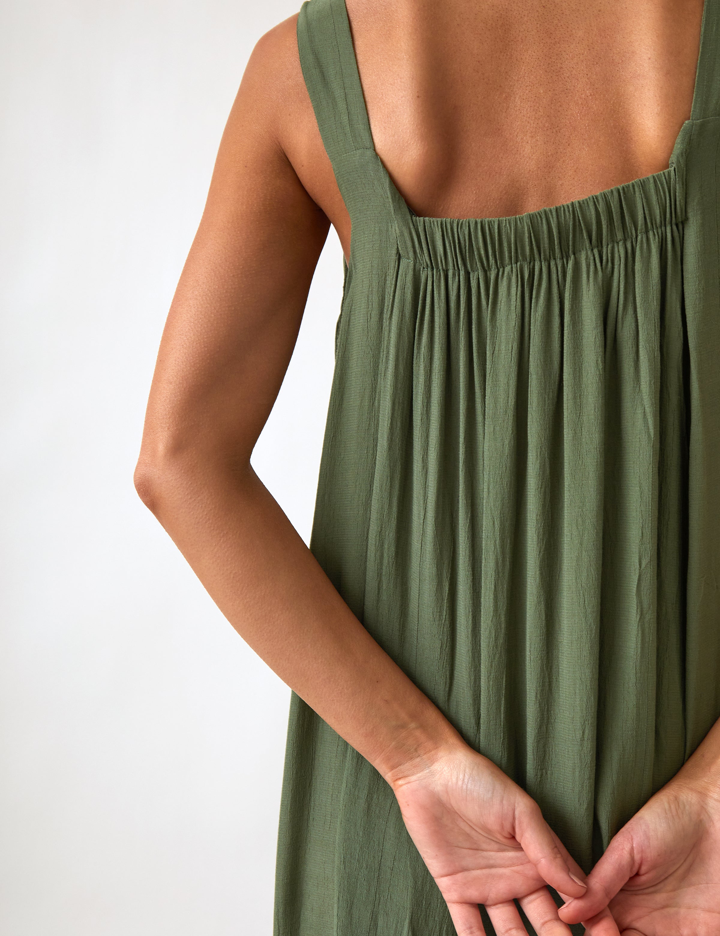 Palmero Rayon Dress | Olive-2