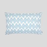 Palmetto Leaf Rectangle Cushion Cover | Blue White-1