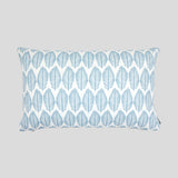 Palmetto Leaf Rectangle Cushion Cover | Blue White-1