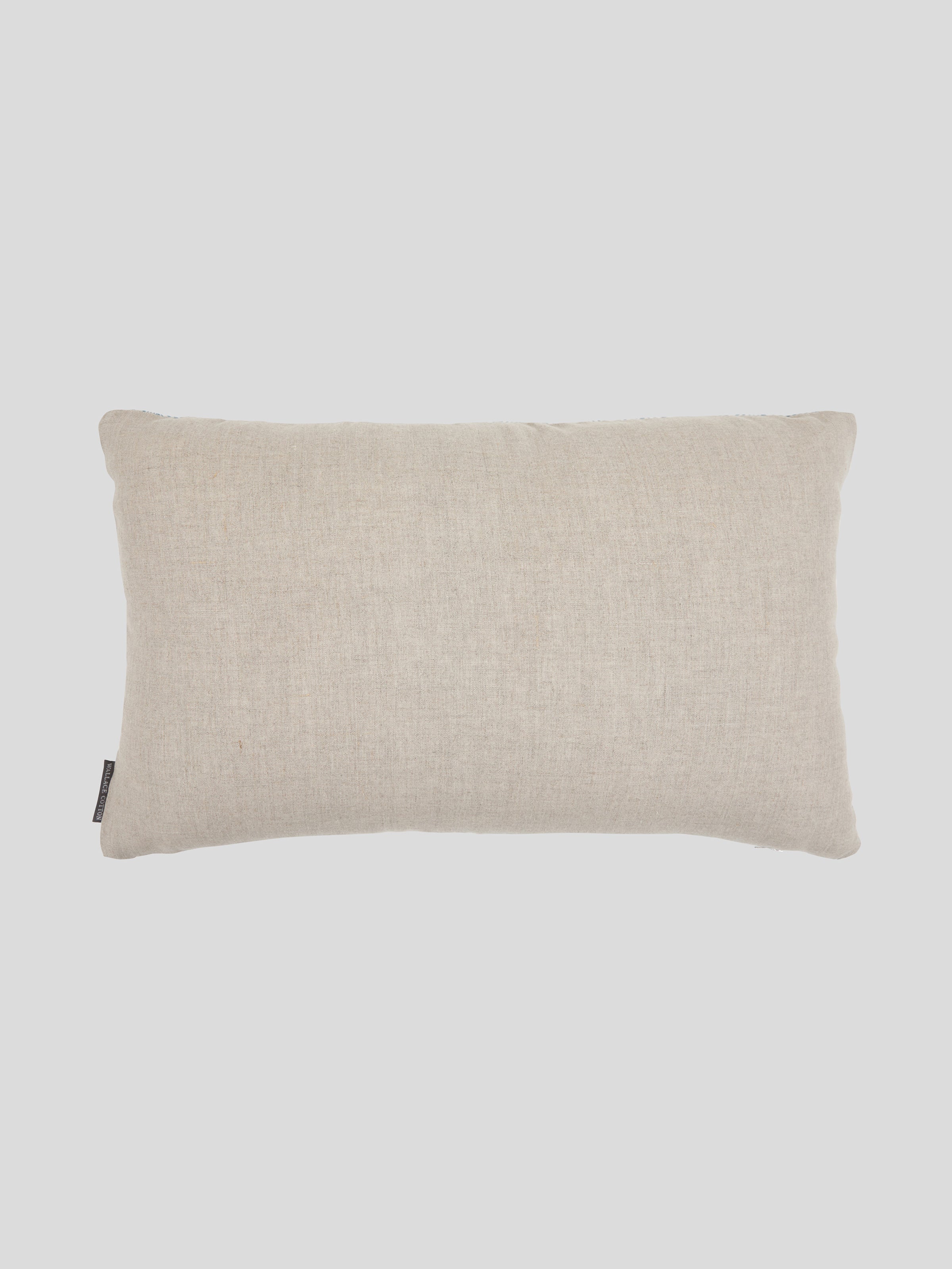 Palmetto Leaf Rectangle Cushion Cover | Blue White-3