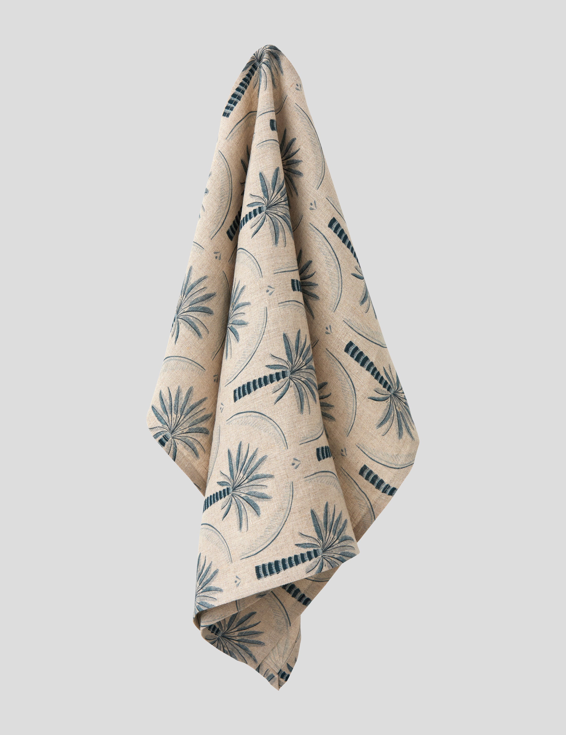 Palmetto Linen Tea Towel | Blue Natural-1