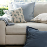 Palmetto Square Cushion Cover | Blue Natural-2