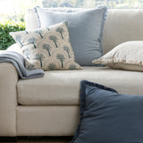 Palmetto Square Cushion Cover | Blue Natural-2