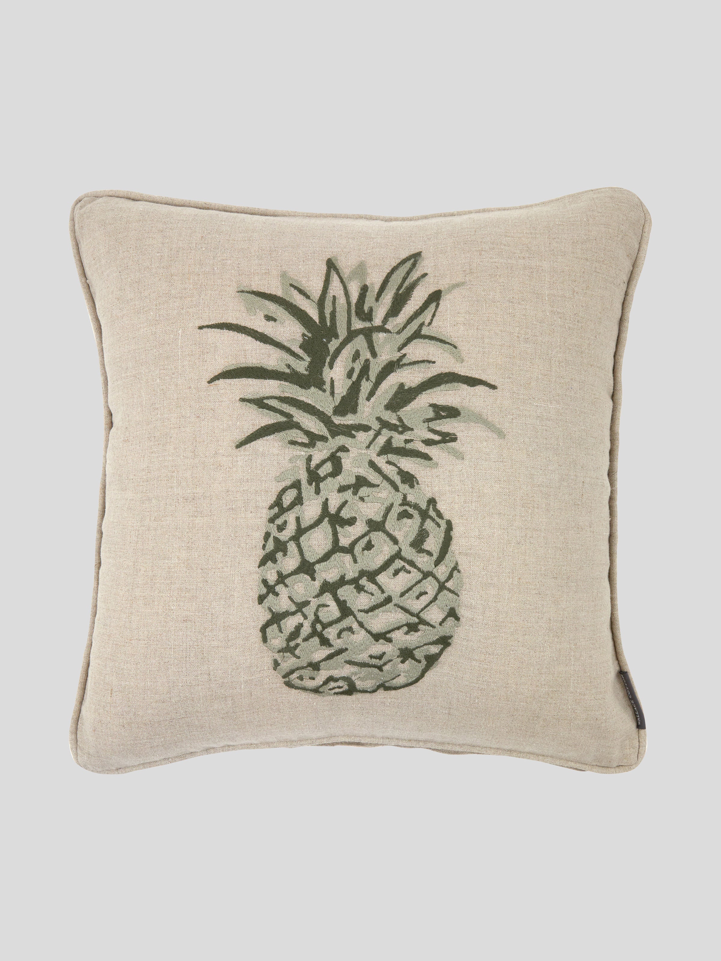 Panama Embroidery Square Cushion Cover | Natural-1