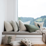 Panama Embroidery Square Cushion Cover | Natural-2
