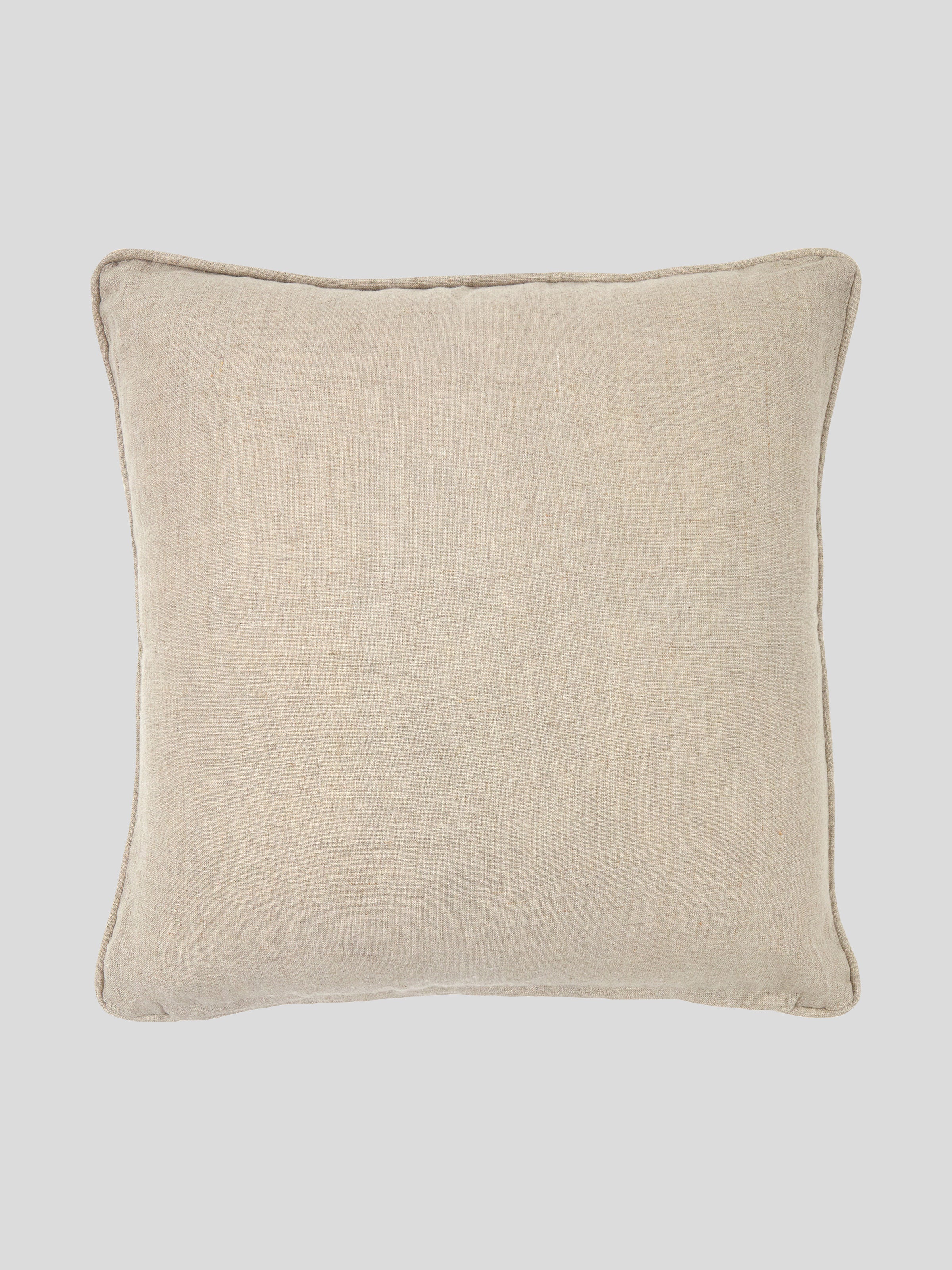 Panama Embroidery Square Cushion Cover | Natural-3