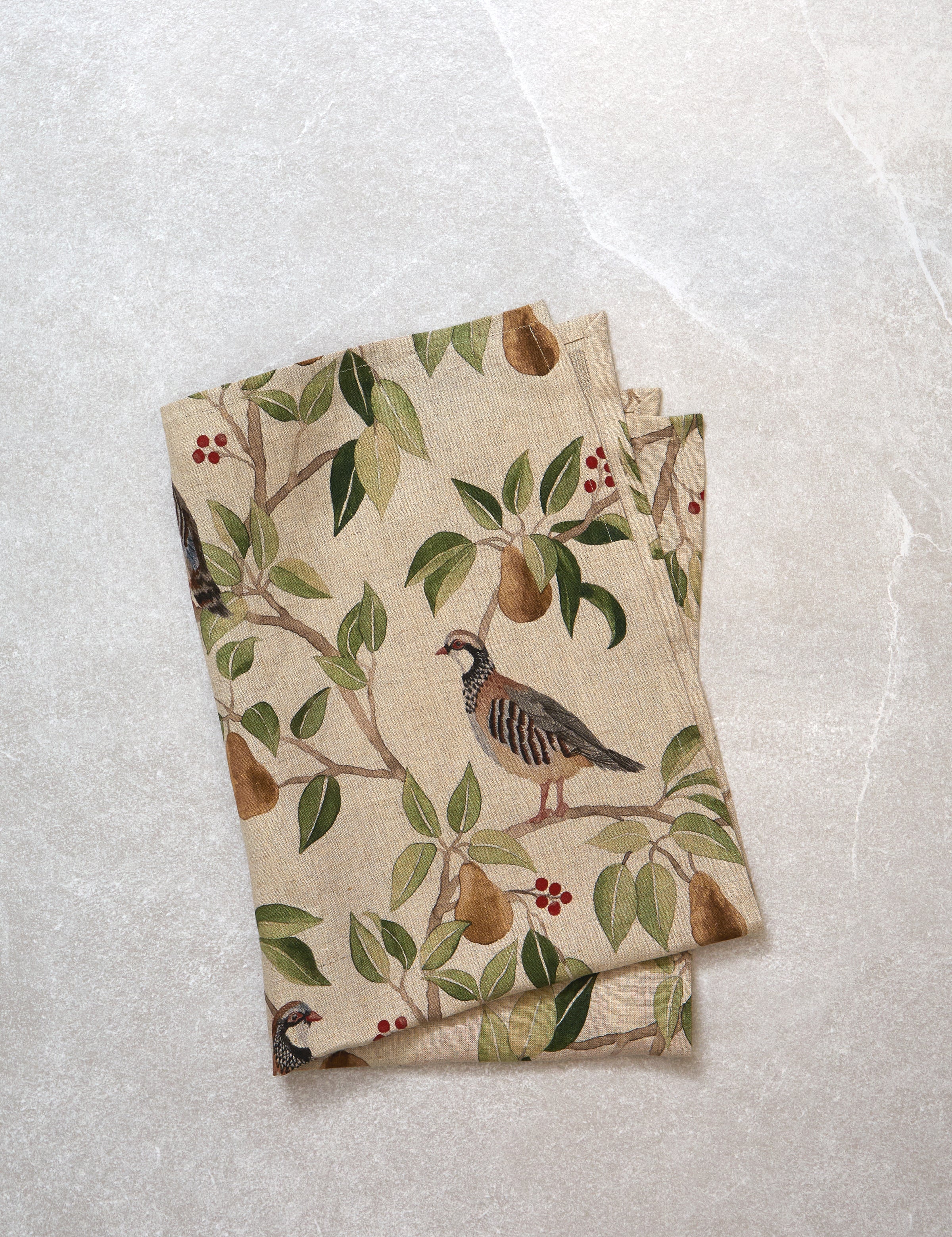Partridge Linen Tea Towel | Multi-1