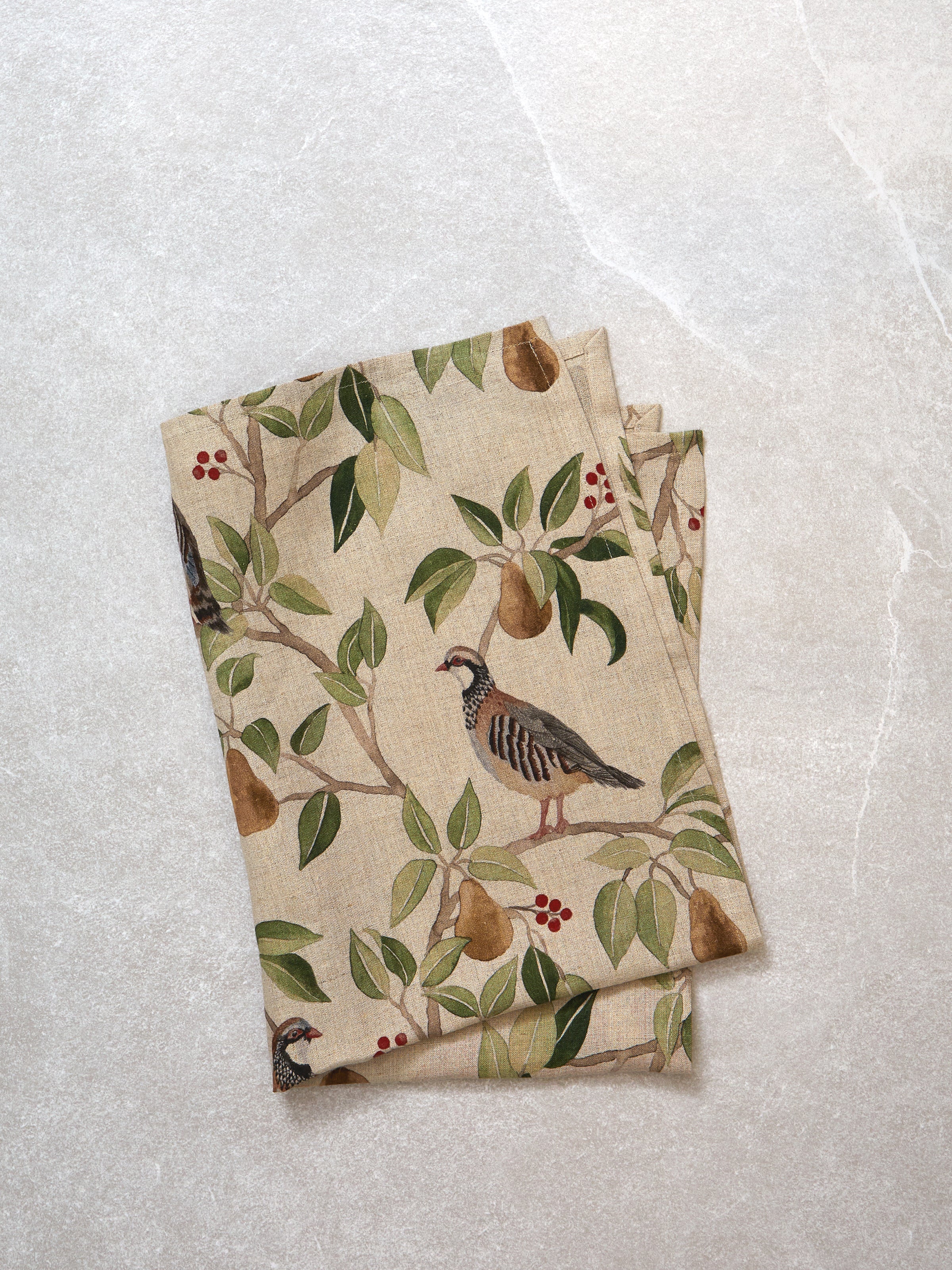 Partridge Linen Tea Towel | Multi-1