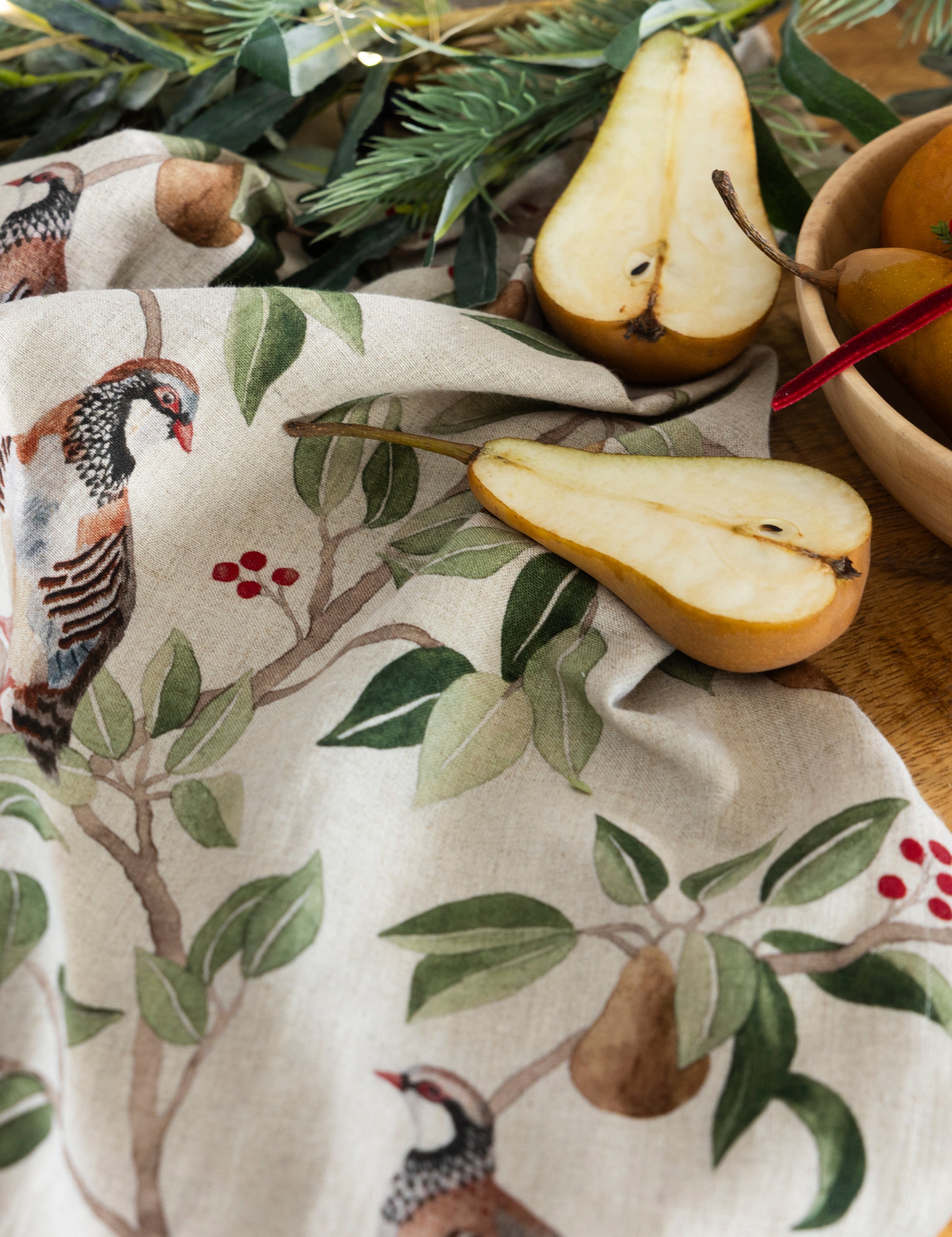 Partridge Linen Tea Towel | Multi-2