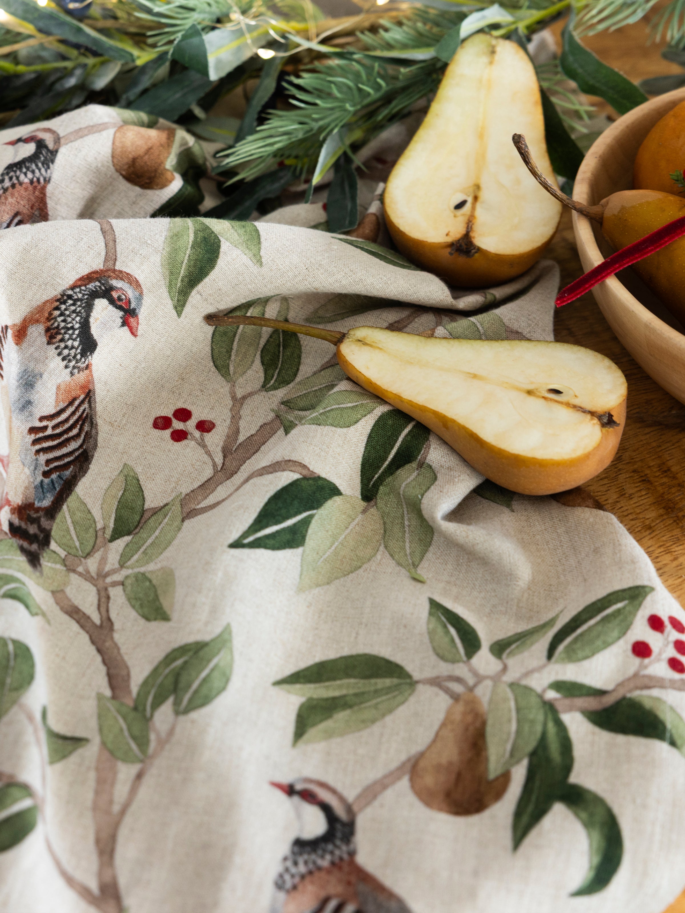 Partridge Linen Tea Towel | Multi-2