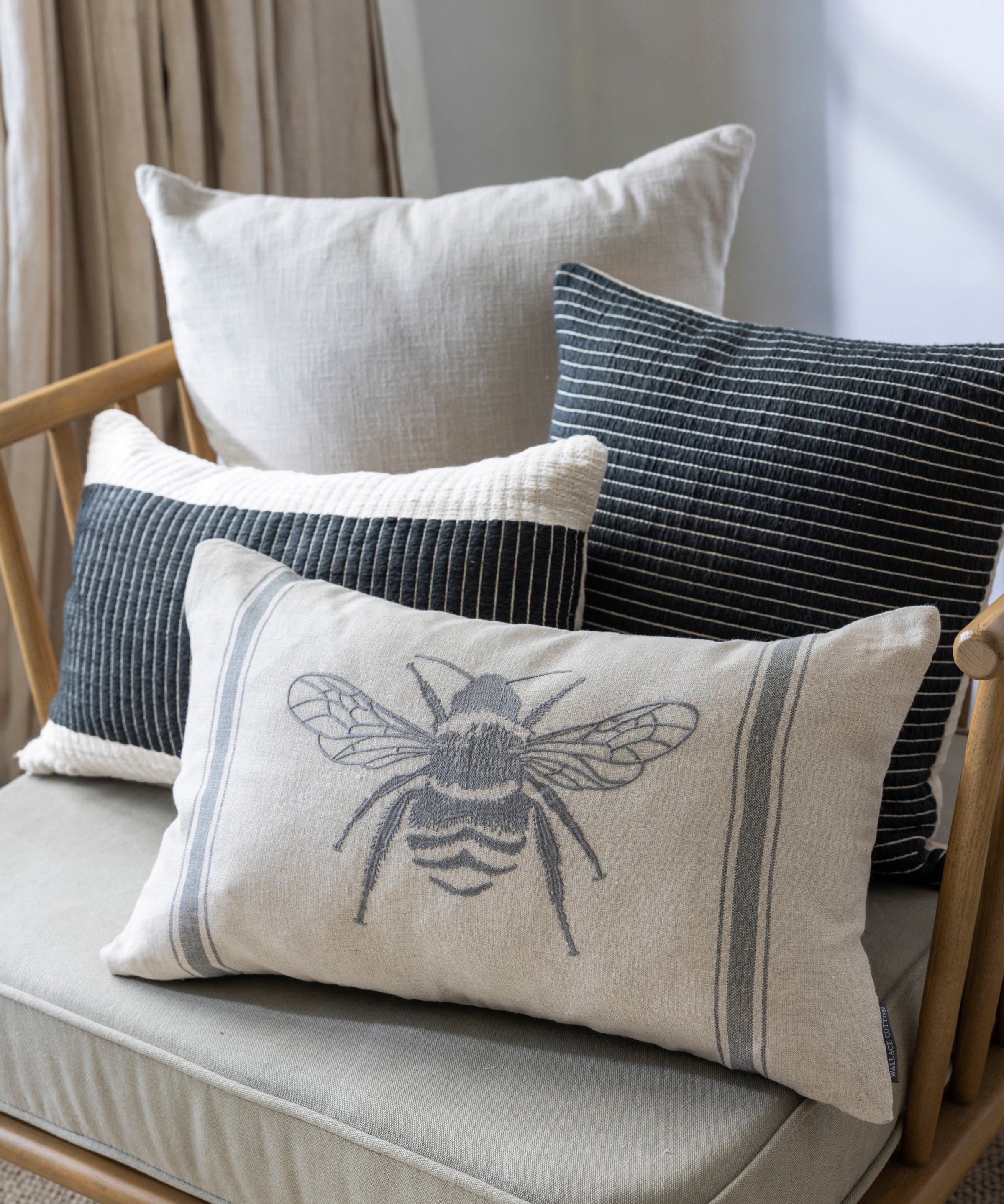 Pavilion Rectangle Cushion Cover | Charcoal-2