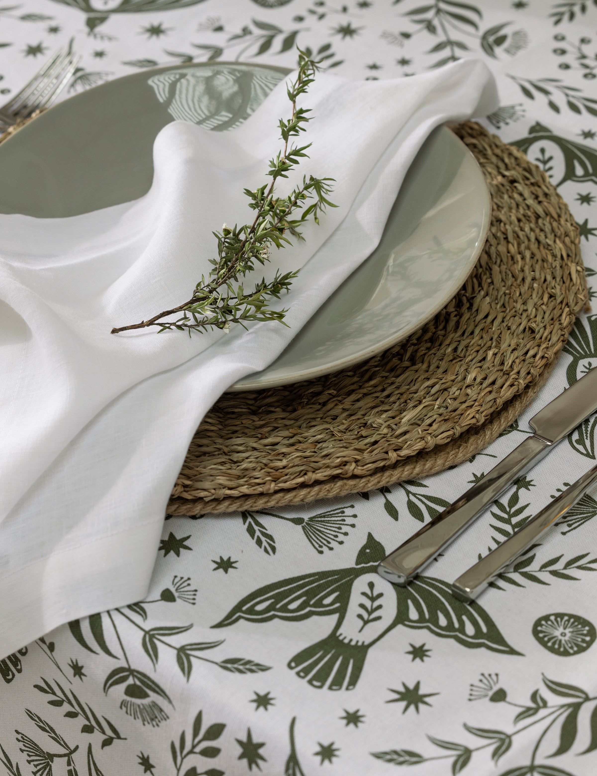 Peace Doves Tablecloth | Green-2
