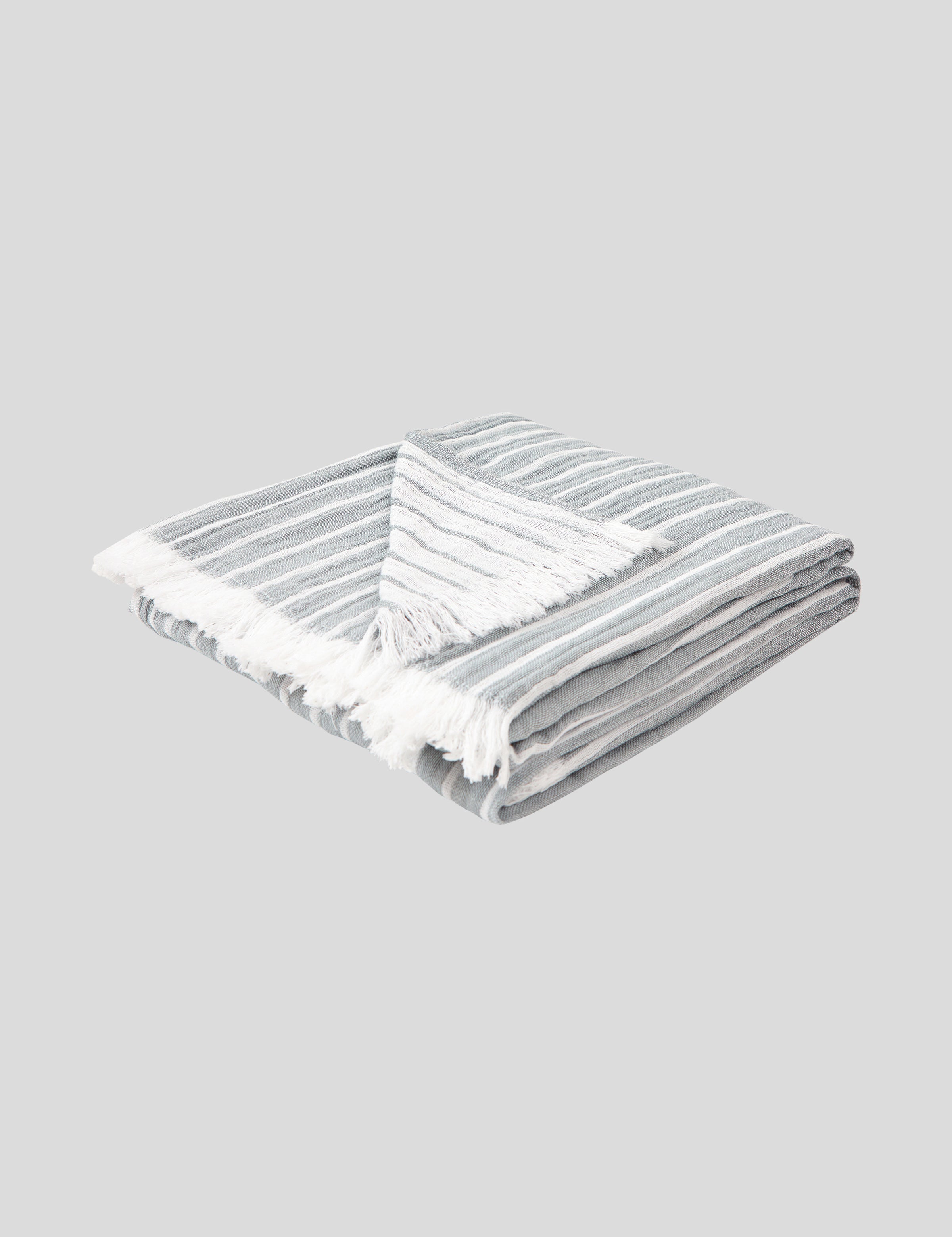Peninsula Muslin Blanket | Blue Stripe-1
