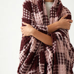 Arlo Waffle Blanket | Merlot / Pink-2