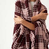 Arlo Waffle Blanket | Merlot / Pink-2