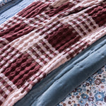 Arlo Waffle Blanket | Merlot / Pink-4
