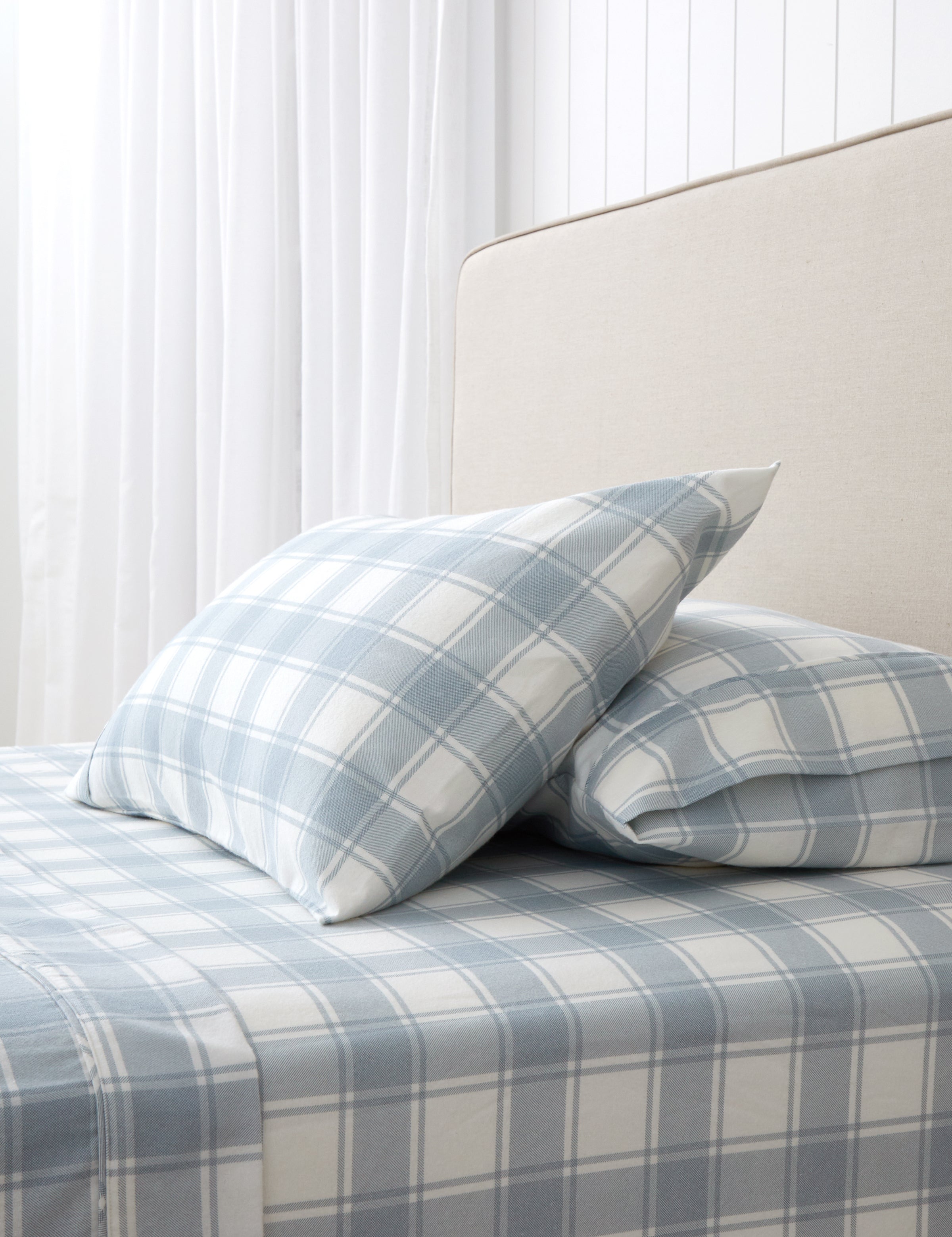 Pinnacle Flannel Sheet Set | Blue Check-1