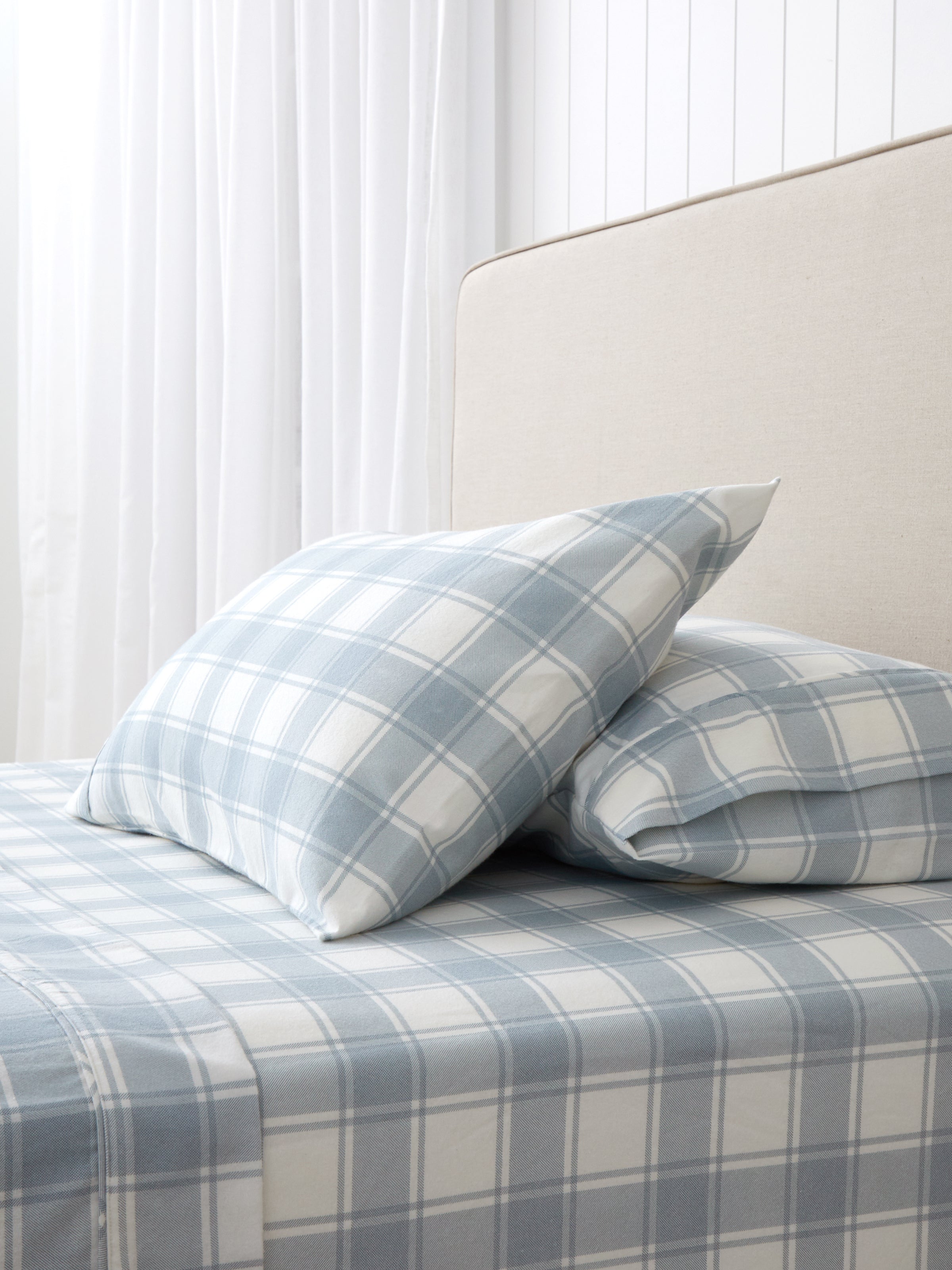 Pinnacle Flannel Sheet Set | Blue Check-1