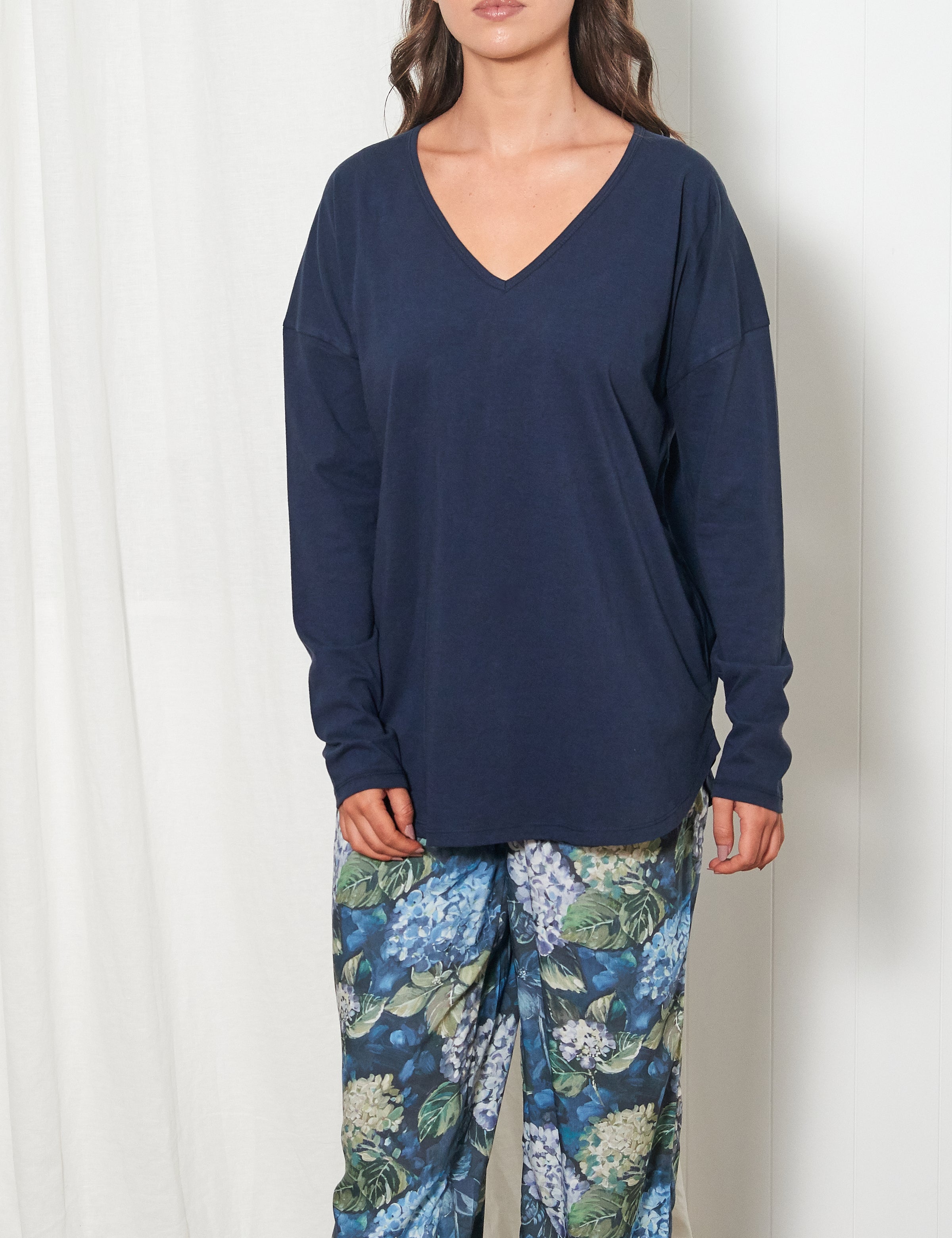 Piper Long Sleeve Tee | Navy-1