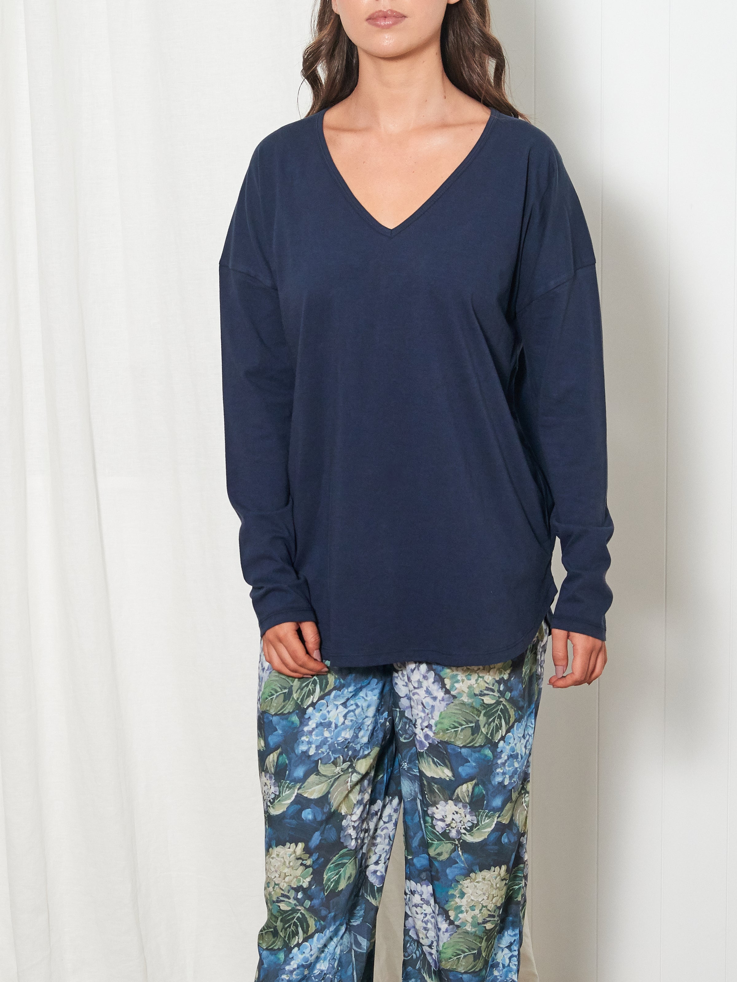 Piper Long Sleeve Tee | Navy-1