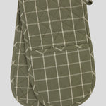 Potager Double Oven Glove | Olive Check-1
