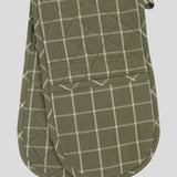 Potager Double Oven Glove | Olive Check-1