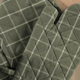 Potager Double Oven Glove | Olive Check-2